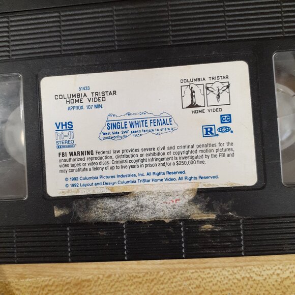 Single White Female 1993 VHS Bridget Fonda Psychological Erotic Thriller Horror - Picture 7 of 9